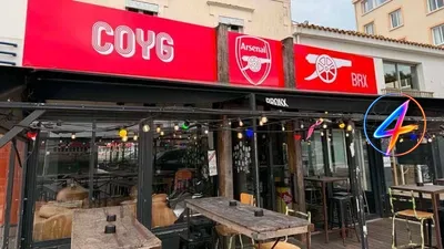 Arsenal Fan Decorates Vendée Bar Ahead of Champions League Final