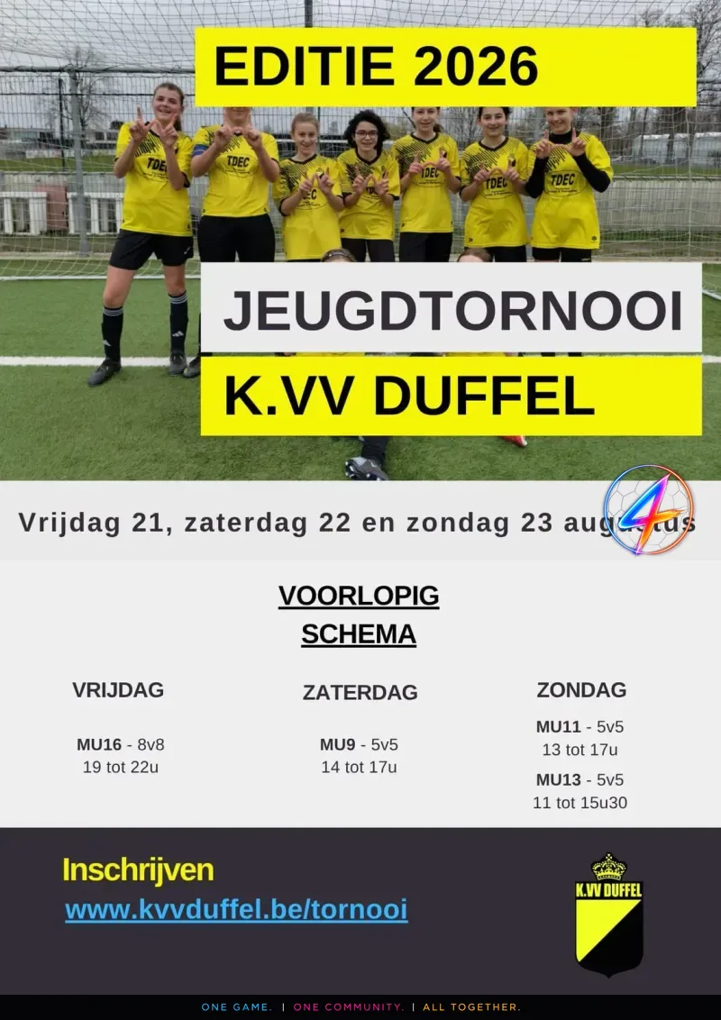 Jeugdtornooi 'Kevin Slachmuylders' K.VV Duffel 2026